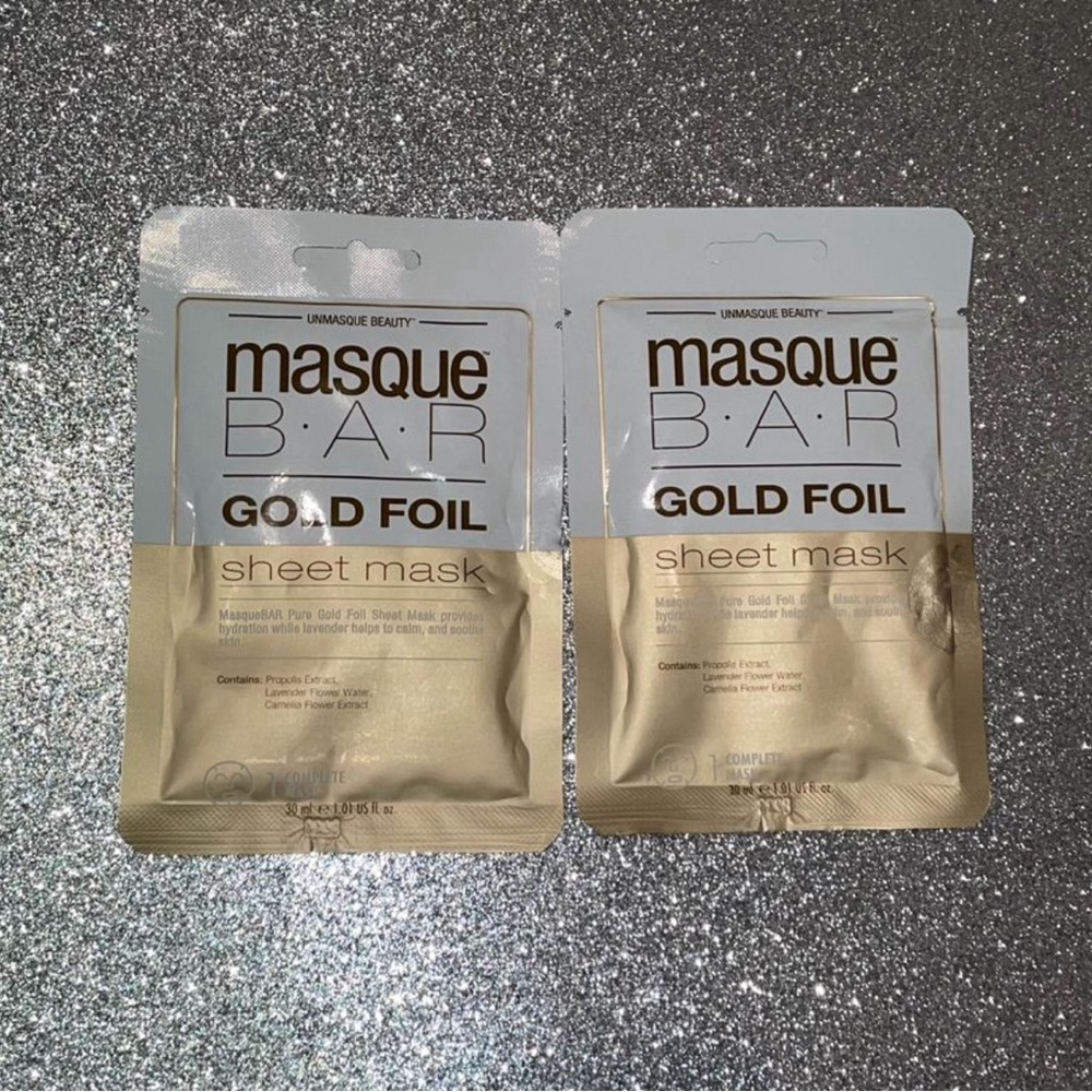 2 Unmasque Beauty Gold Foil Sheet Masks